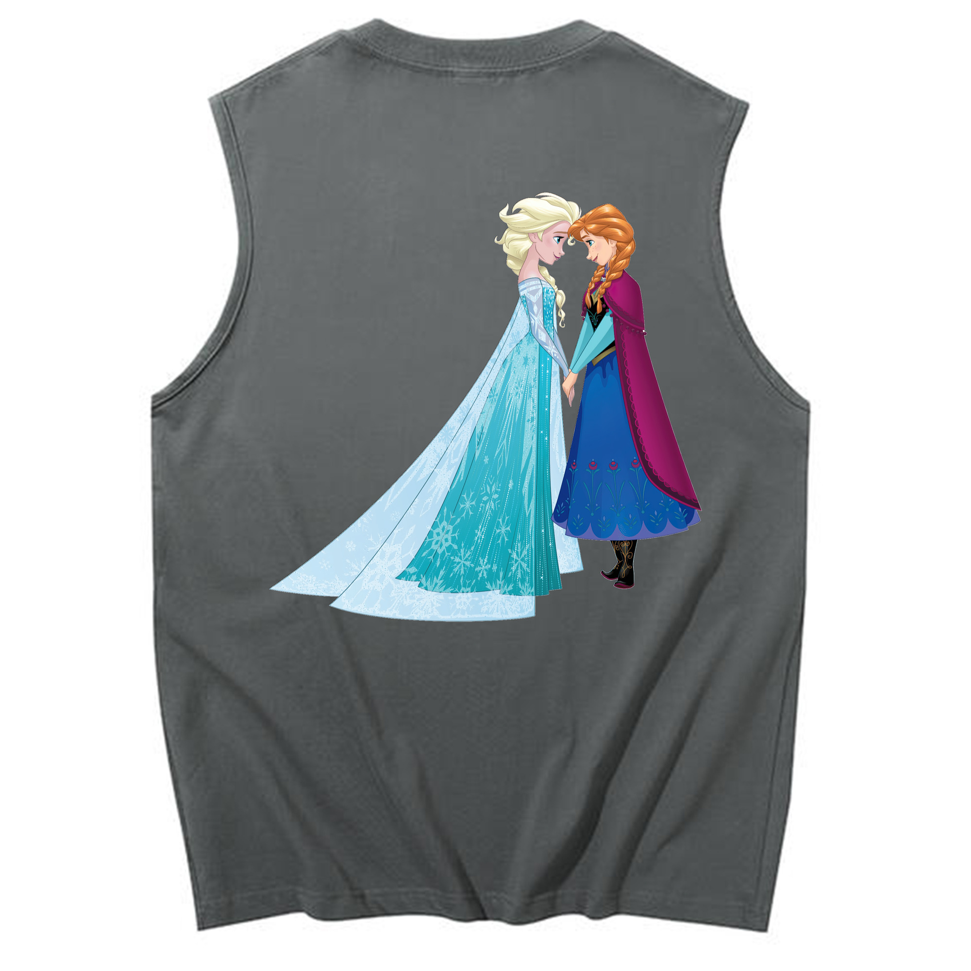 （画像用） アナと雪の女王 アンナ エルサ Frozen Anna Elsa コットン100％タンクトップ（背面プリント）
